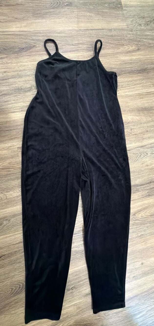 Be-lux Sport Black Velour Tank Jumpsuit